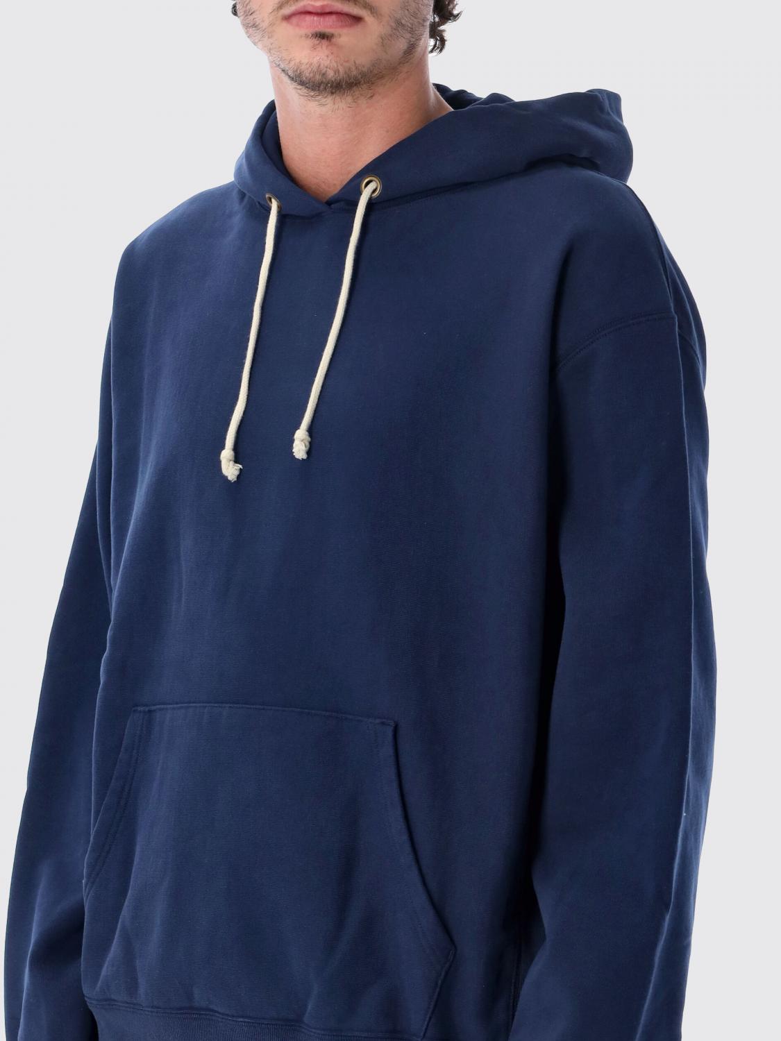 CHAMPION SUDADERA: Sudadera con capucha Champion de algodón con bolsillo canguro, Azul Oscuro - Img 3