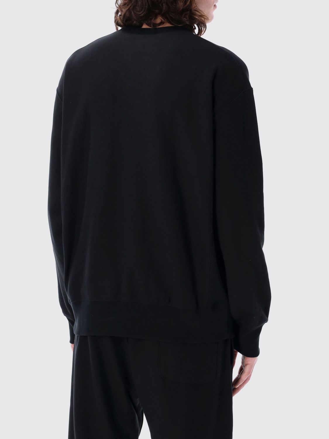 CHAMPION SWEATSHIRT: Cotton Crewneck Sweatshirt Champion with Dropped Shoulders, Black - Img 2