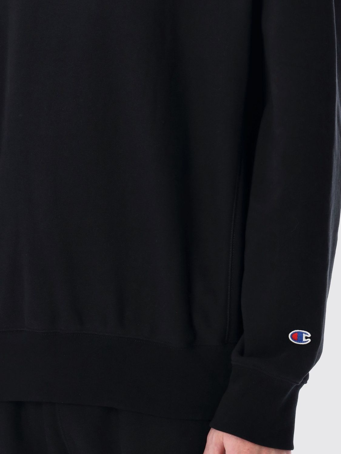 CHAMPION SWEATSHIRT: Cotton Crewneck Sweatshirt Champion with Dropped Shoulders, Black - Img 3
