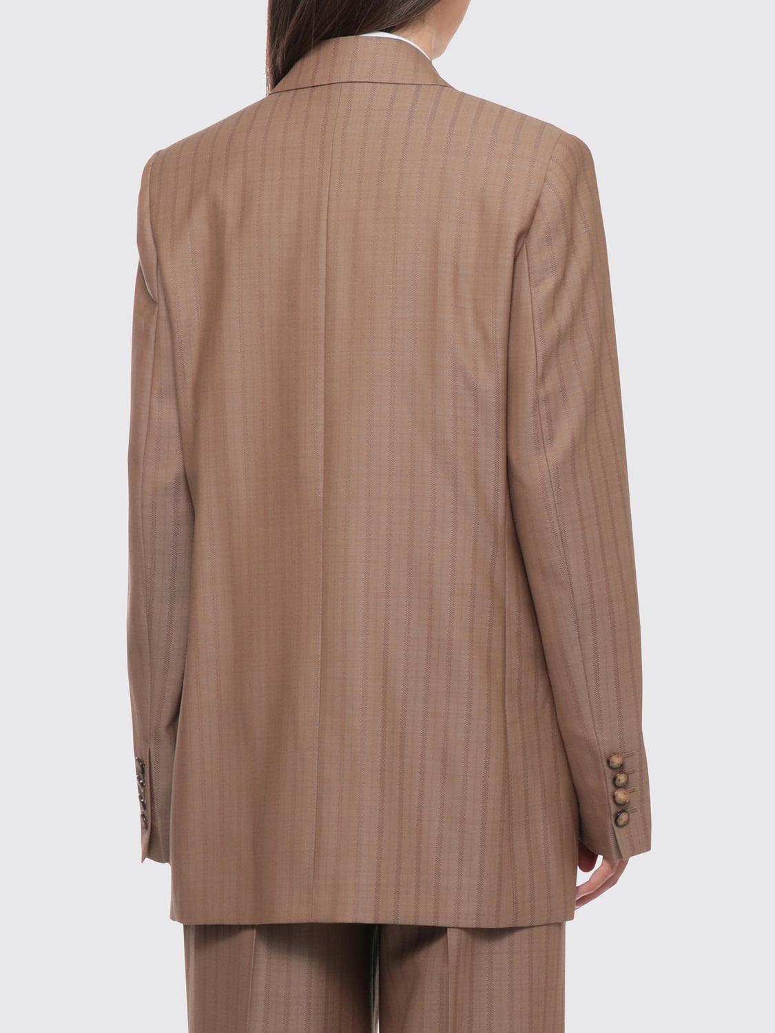 ETRO JACKE: Oversize-Zweireiher-Blazer aus Wolle mit Nadelstreifen von Etro, Beige - Img 3