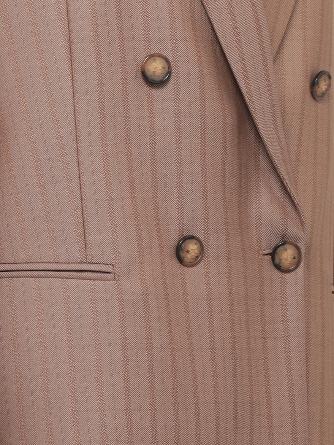 ETRO JACKE: Oversize-Zweireiher-Blazer aus Wolle mit Nadelstreifen von Etro, Beige - Img 4