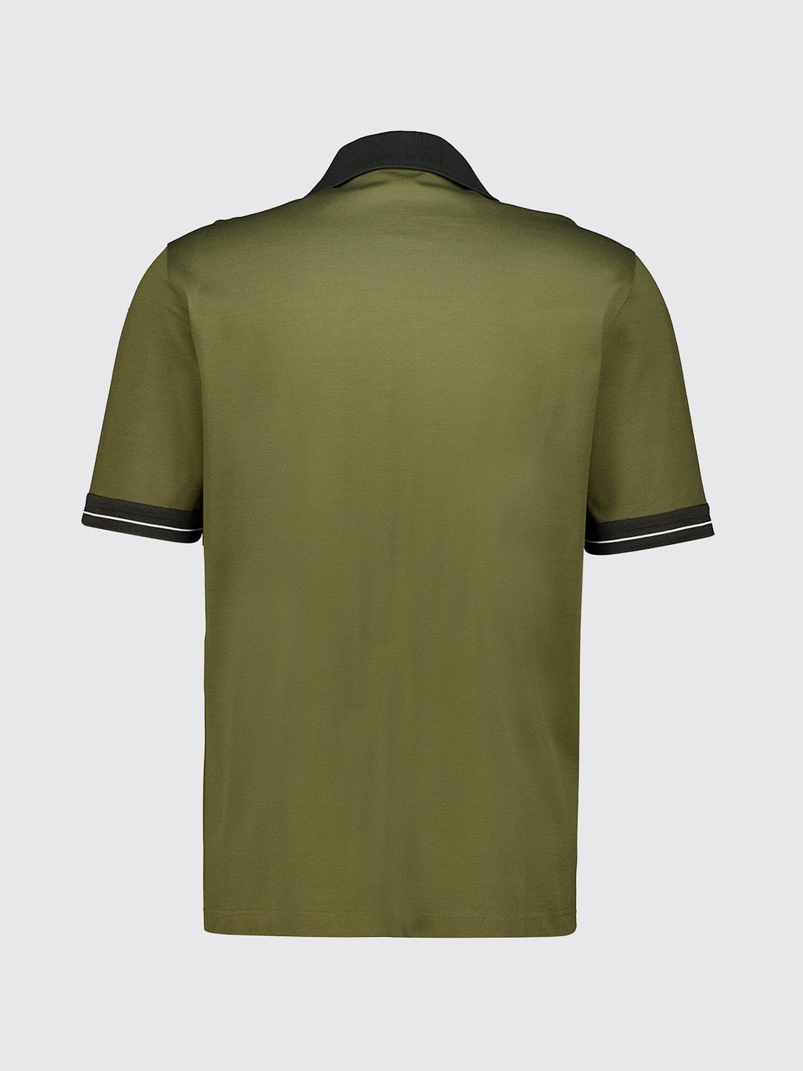 FERRAGAMO POLO: Ferragamo Kurzärmeliges Baumwoll-Poloshirt mit Kontrastbesatz, Grün - Img 3