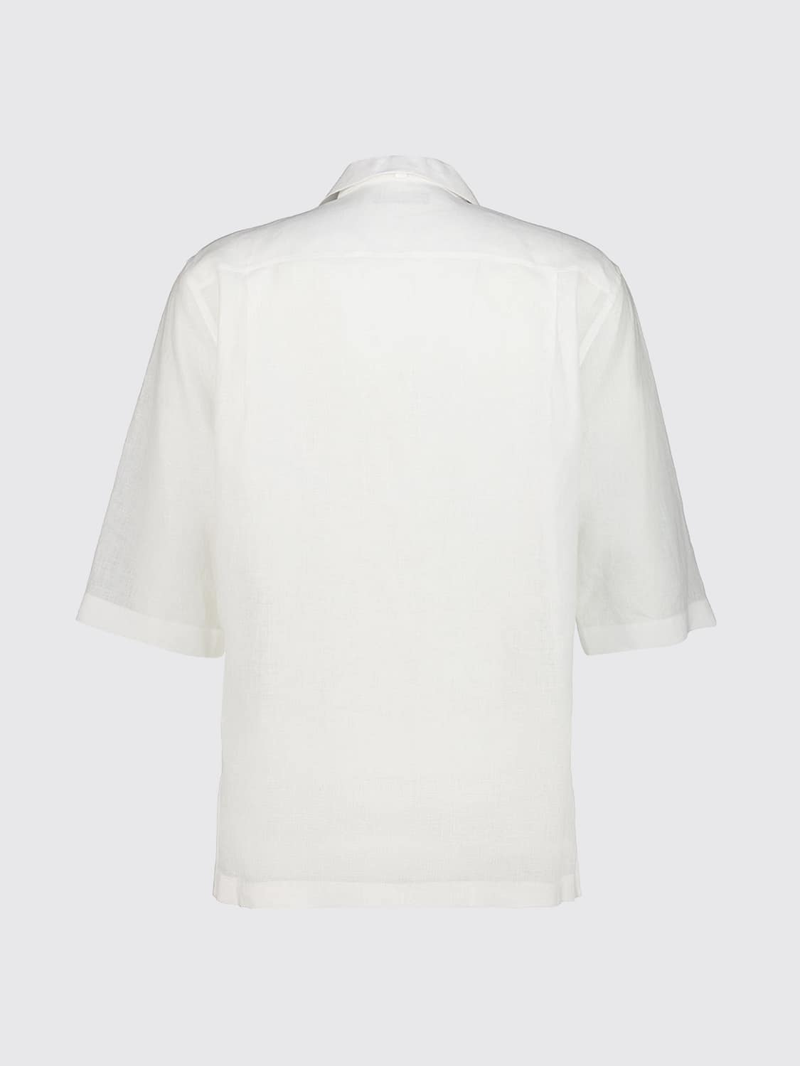 DOLCE & GABBANA HEMD: Kurzärmeliges Leinenhemd von Dolce & Gabbana mit klassischem Kragen, Weiß - Img 3