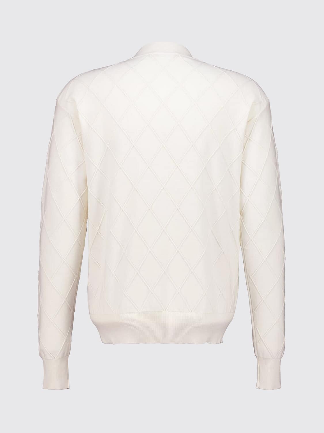 BALMAIN SWEATER: Balmain Long-Sleeved Crewneck Cotton Jumper with Ribbed Trims, White - Img 3