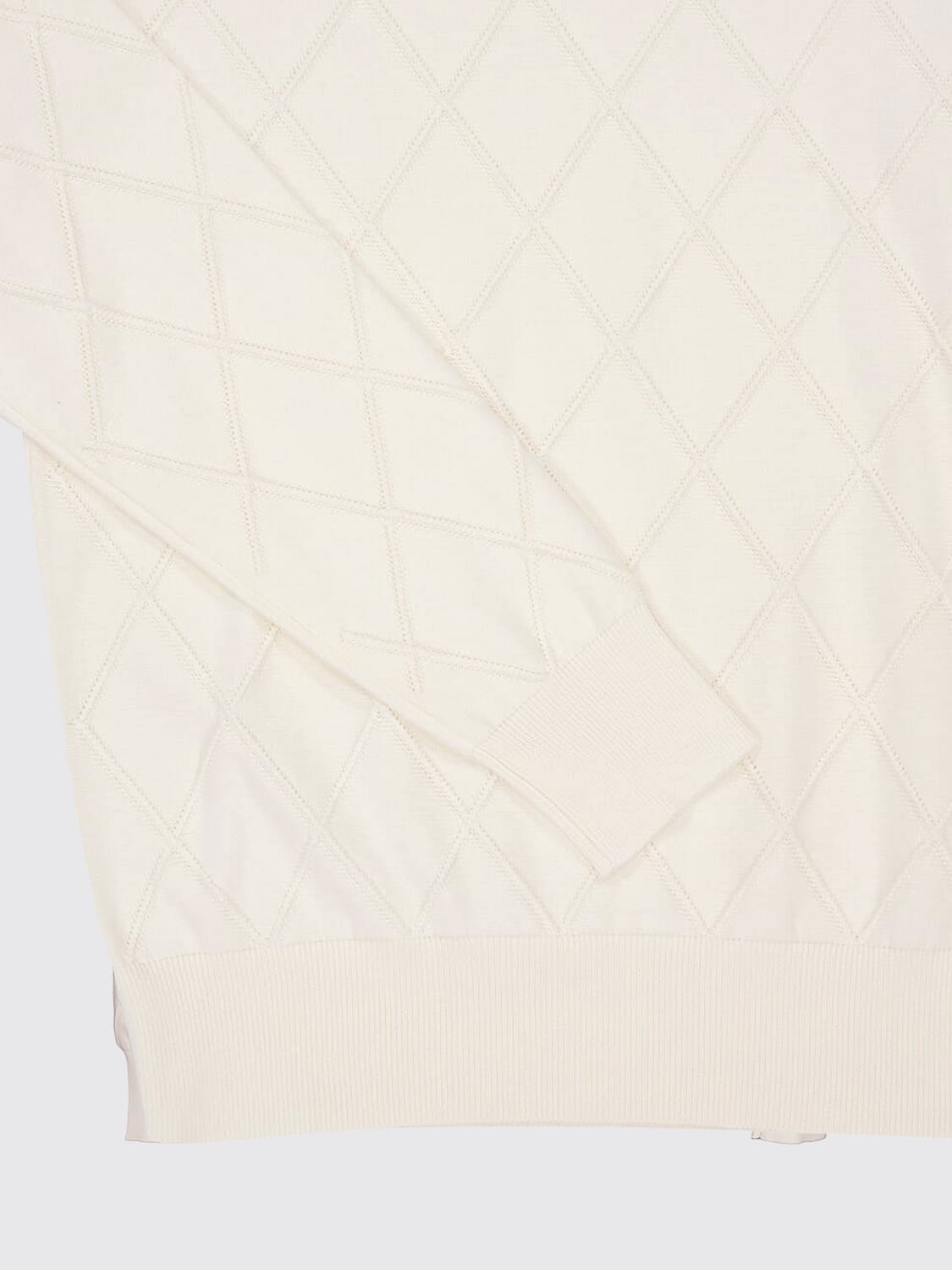 BALMAIN SWEATER: Balmain Long-Sleeved Crewneck Cotton Jumper with Ribbed Trims, White - Img 4