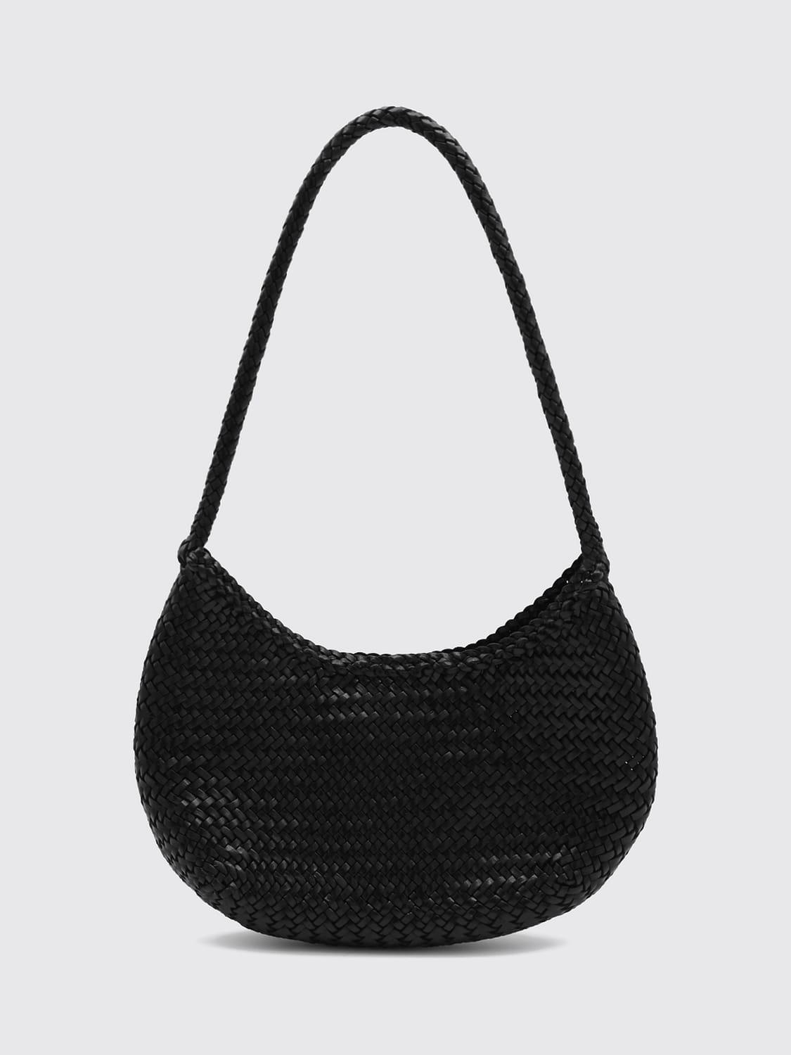 DRAGON DIFFUSION SCHULTERTASCHE: Dragon Diffusion Nova Luna Schultertasche aus geflochtenem Büffelleder, Schwarz - Img 2