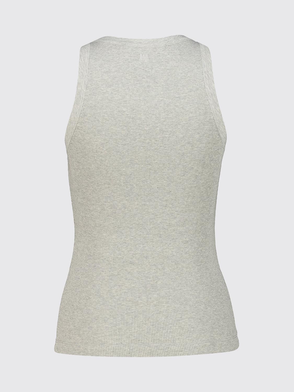 AMI PARIS TOP: Top slim fit Ami Paris de algodón elástico con hombros descubiertos y logo bordado, Gris - Img 3