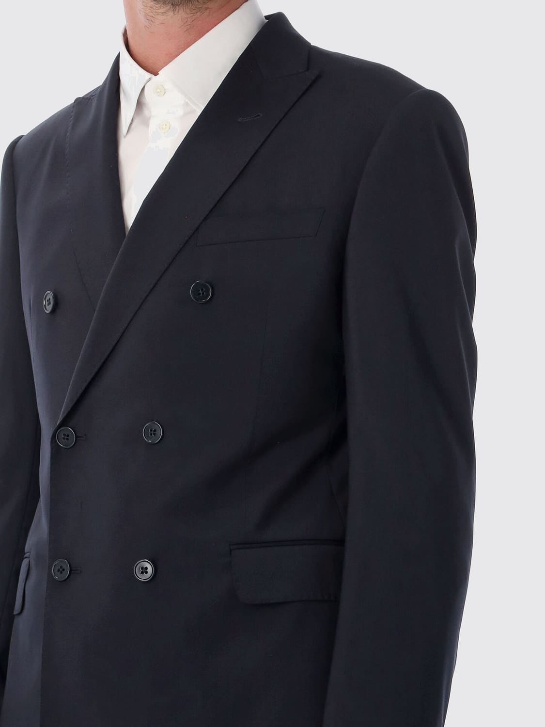EMPORIO ARMANI SUIT: Emporio Armani Double-Breasted Ceremony Suit in Pure Virgin Wool, Black - Img 3