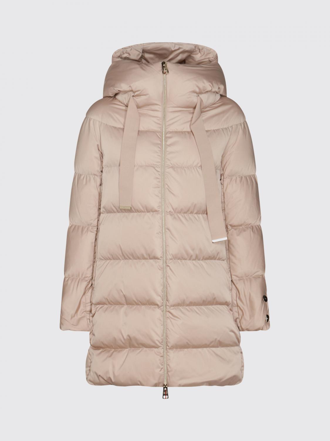 HERNO CHAQUETA: Plumífero corto A-Shape Herno con capucha de satén técnico acolchado, Crema - Img 2