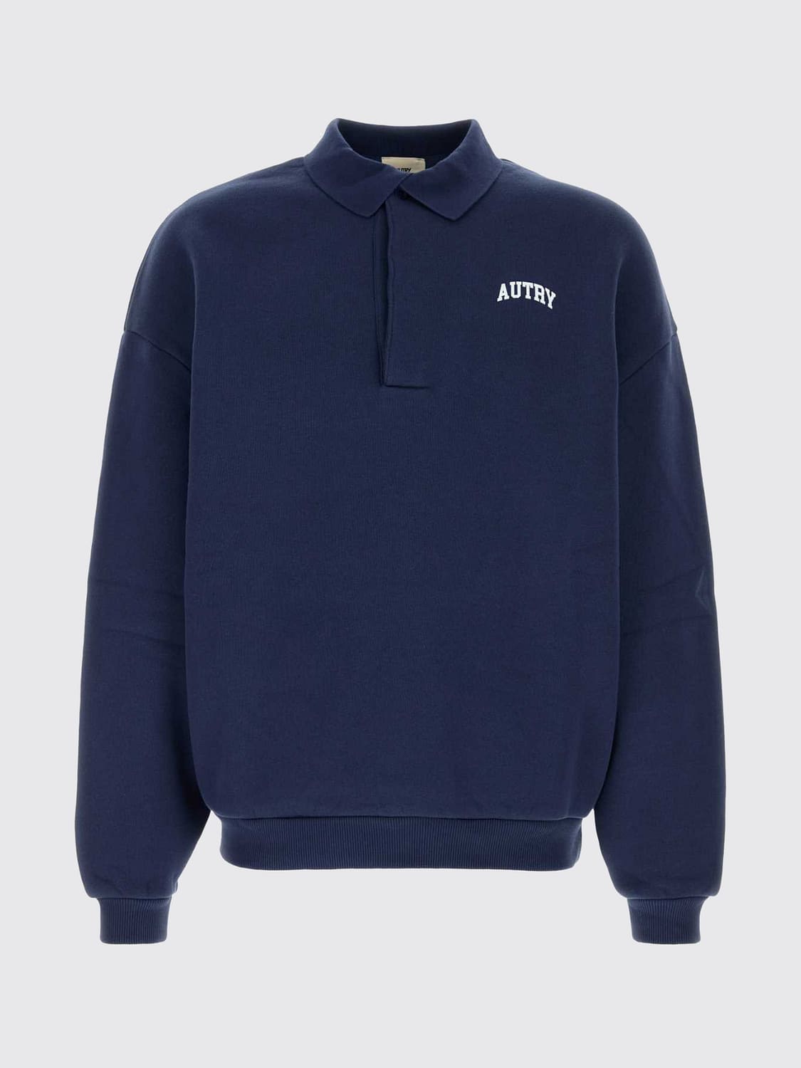 AUTRY SWEATSHIRT: Autry Cotton Crewneck Jumper with Contrast Logo and Dropped Shoulders, Navy - Img 2