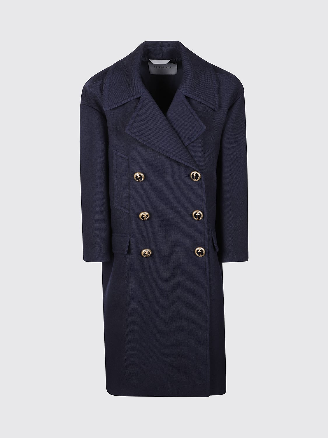 BALENCIAGA ABRIGO: Abrigo mujer Balenciaga, Azul Marino - Img 1