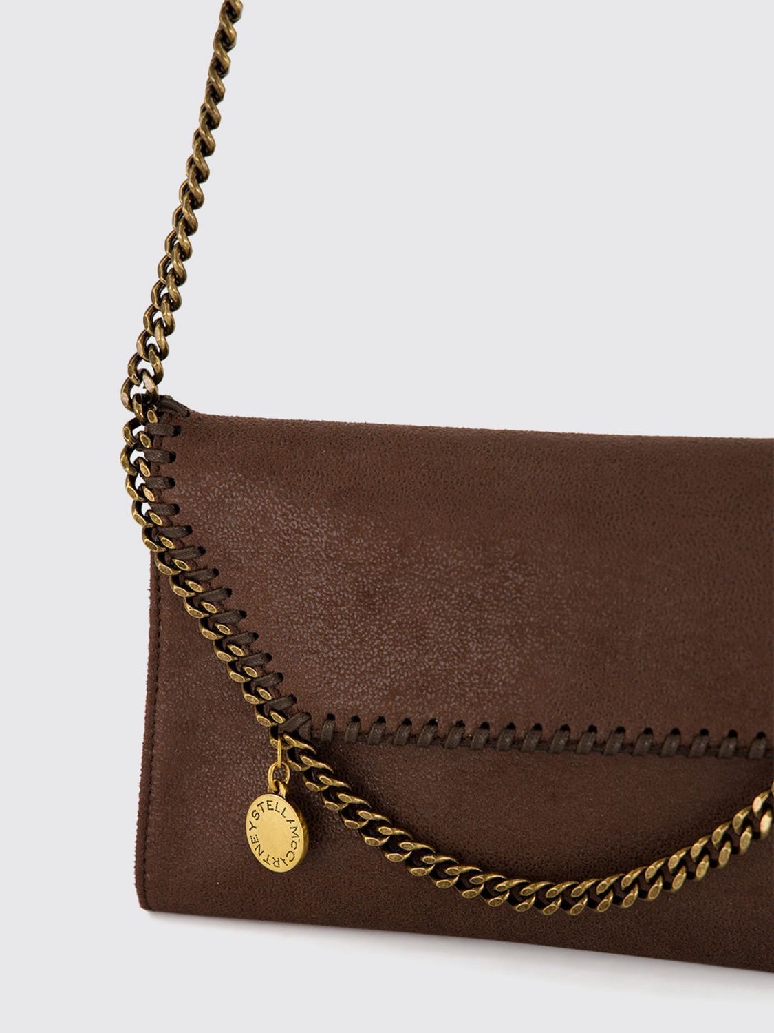 STELLA MCCARTNEY MINI SAC: Mini sac Falabella Wallet on Chain Stella McCartney avec finitions en chaîne, Marron - Img 4