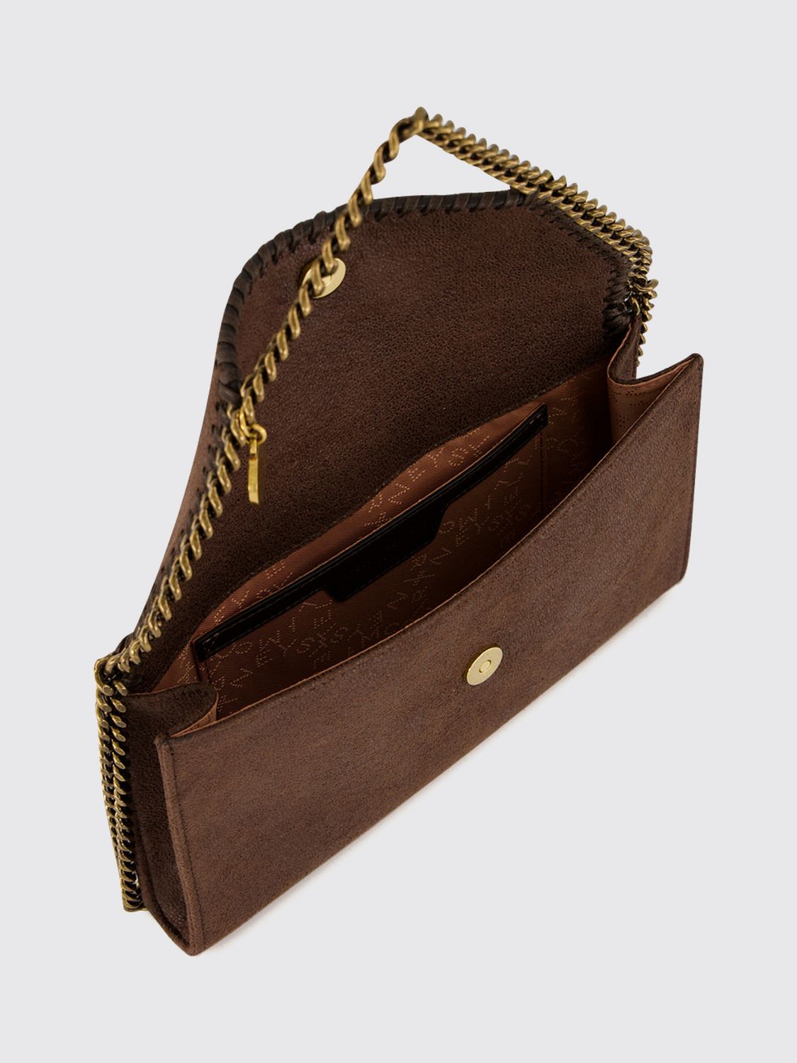 STELLA MCCARTNEY MINI SAC: Mini sac Falabella Wallet on Chain Stella McCartney avec finitions en chaîne, Marron - Img 5