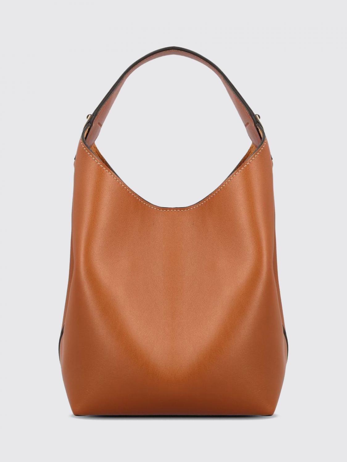 CELINE BORSA A SPALLA: Borsa tote a spalla Celine piccola in pelle di vitello con pochette estraibile, Marrone - Img 1