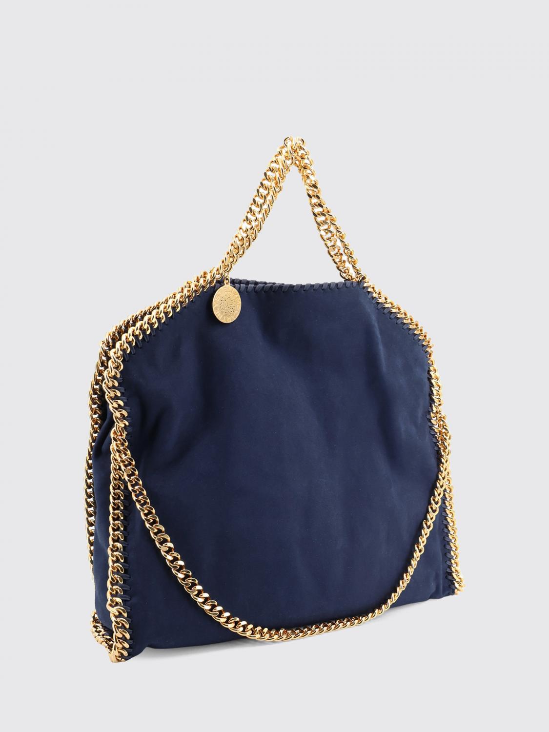 STELLA MCCARTNEY BORSA TOTE: Borsa tote Falabella Stella McCartney in poliestere con iconiche finiture a catena, Blue - Img 3