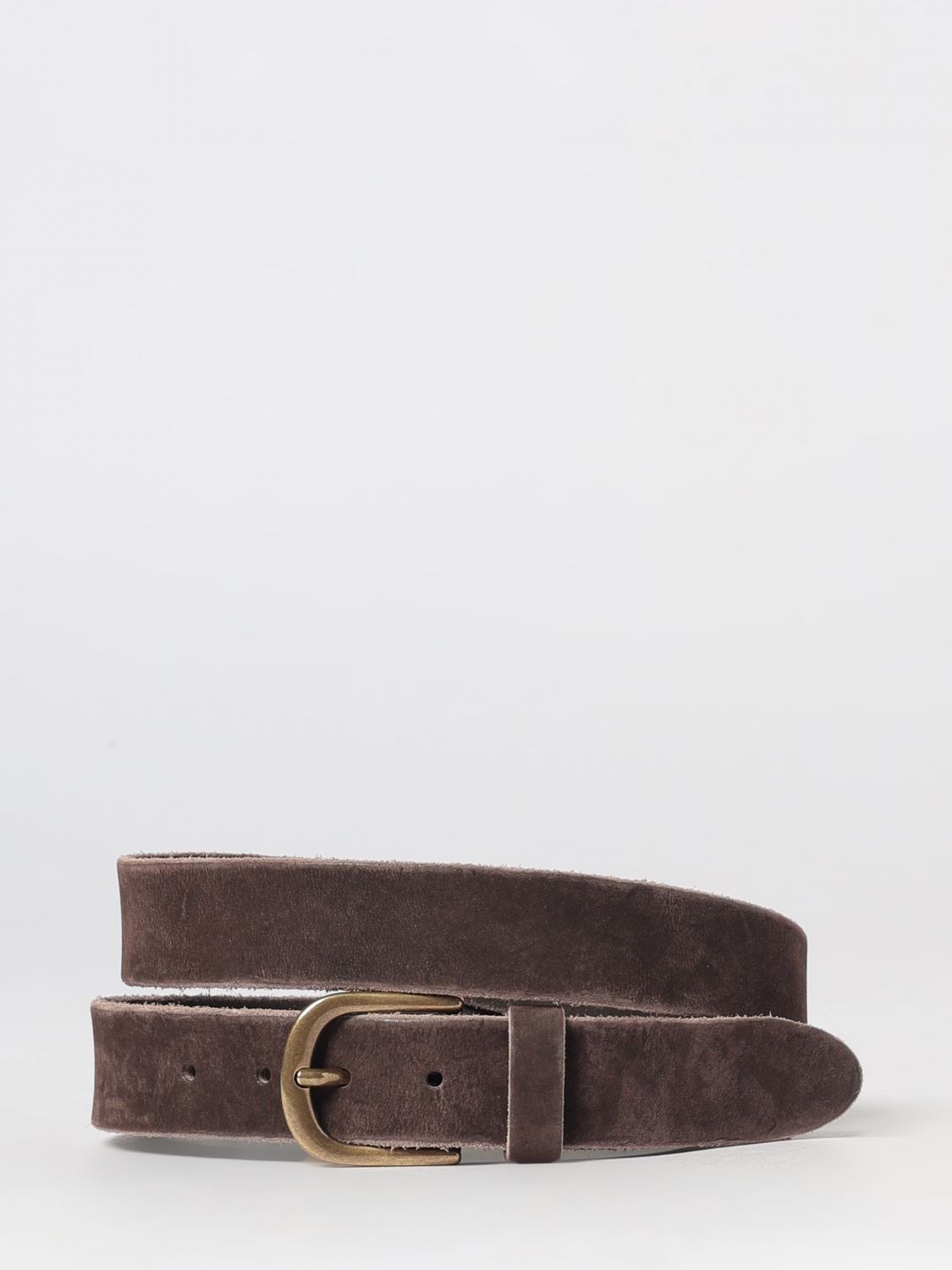 SEBAGO BELT: Adjustable Suede Leather Belt Sebago with Pin Buckle, Dark - Img 1