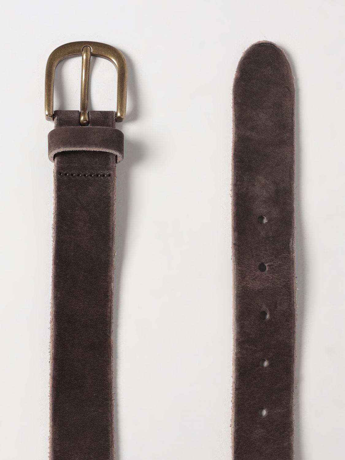 SEBAGO BELT: Adjustable Suede Leather Belt Sebago with Pin Buckle, Dark - Img 2