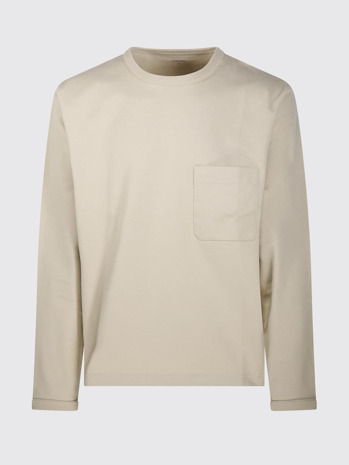 LEMAIRE PULL: Sweat à col rond Lemaire en coton coupe décontractée avec poche plaquée, Chair - Img 2