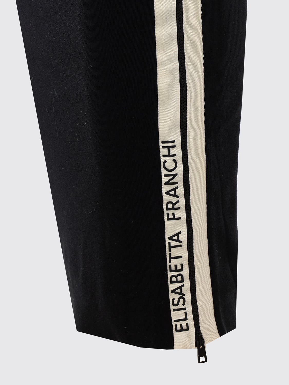 ELISABETTA FRANCHI ABITO: Abito midi a tubino Elisabetta Franchi con spalle scoperte e stampa bicolor, Nero 1 - Img 4