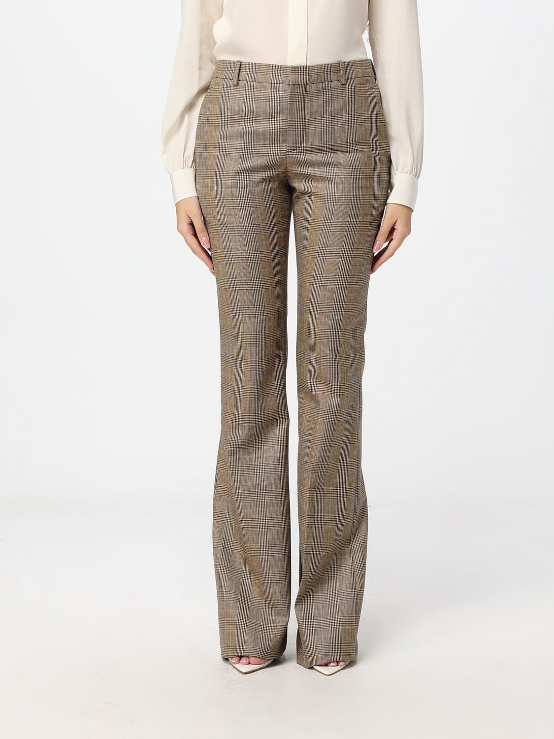 SAINT LAURENT PANTALONES: Pantalones mujer Saint Laurent, Beige - Img 1