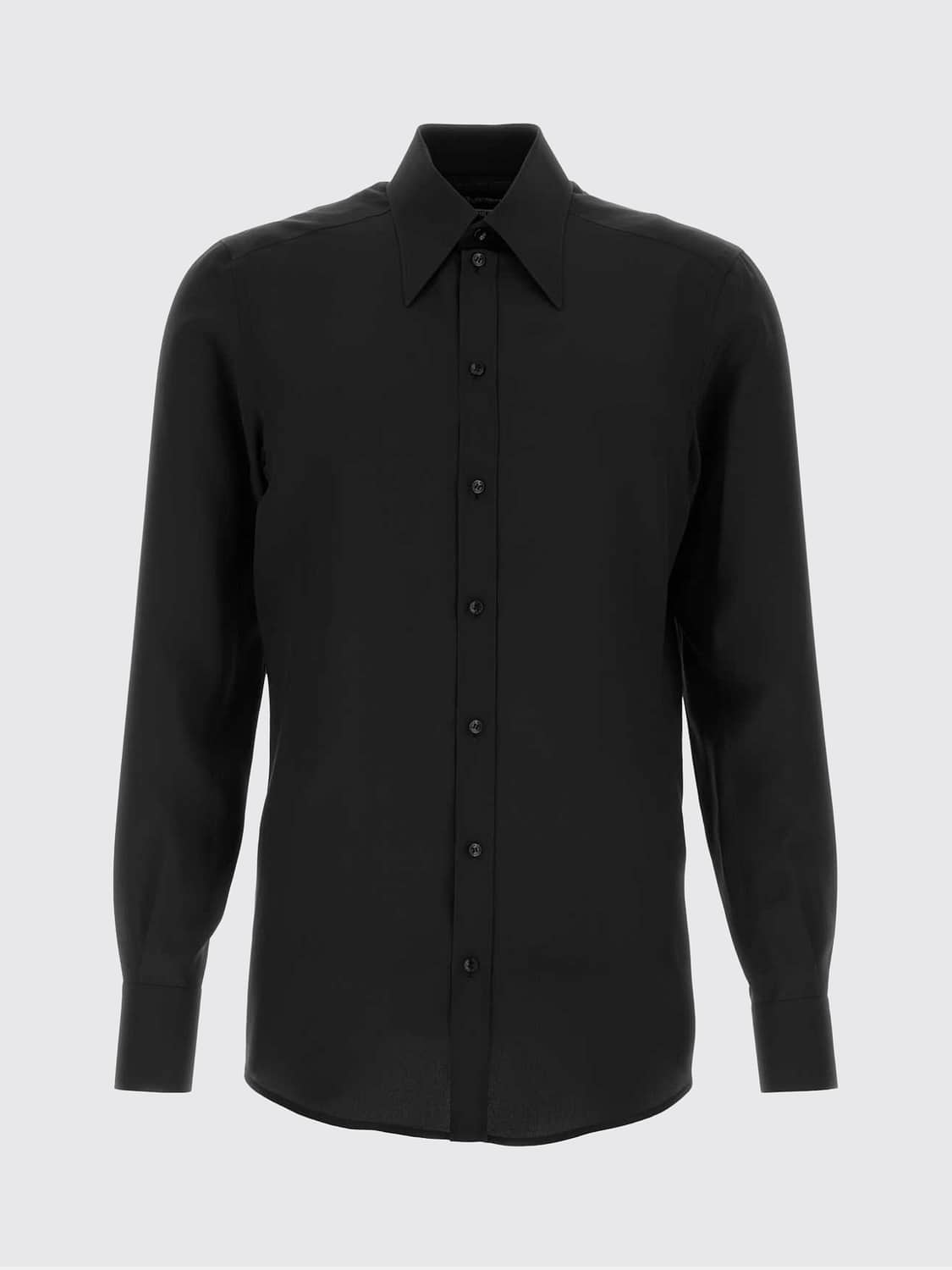 DOLCE & GABBANA HEMD: Dolce & Gabbana Slim-Fit-Hemd aus Baumwollpopeline mit spitzem Kragen, Schwarz - Img 2