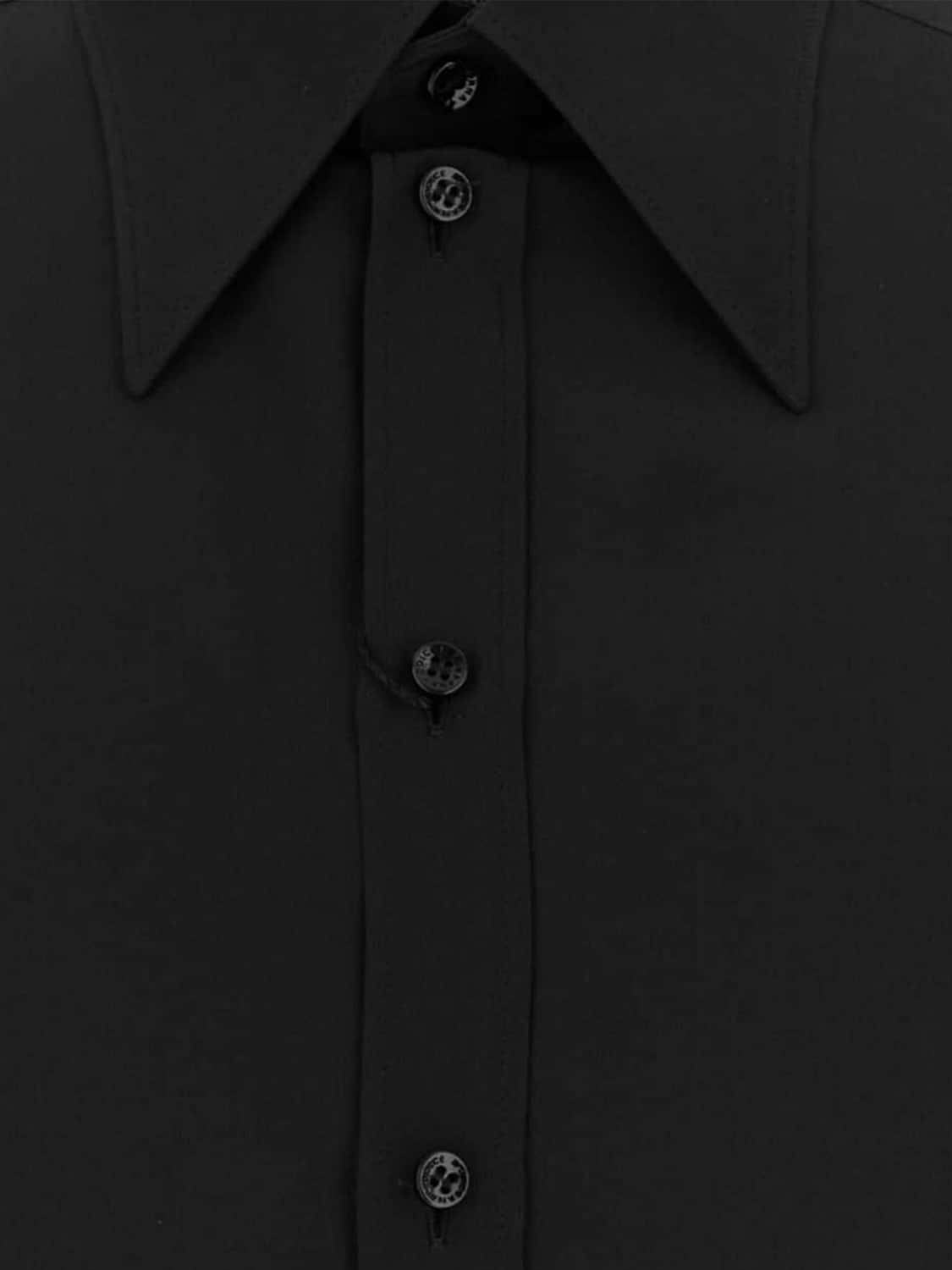 DOLCE & GABBANA HEMD: Dolce & Gabbana Slim-Fit-Hemd aus Baumwollpopeline mit spitzem Kragen, Schwarz - Img 4