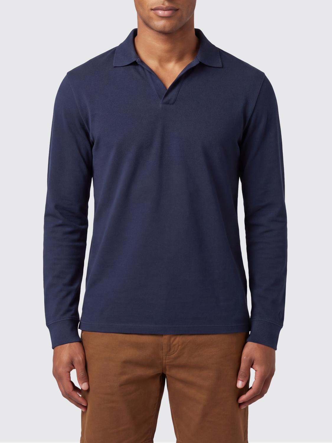 MC2 SAINT BARTH SWEATSHIRT: MC2 SAINT BARTH Henry Slim Fit Stretch Cotton Long-Sleeved Polo Shirt, Blue - Img 1