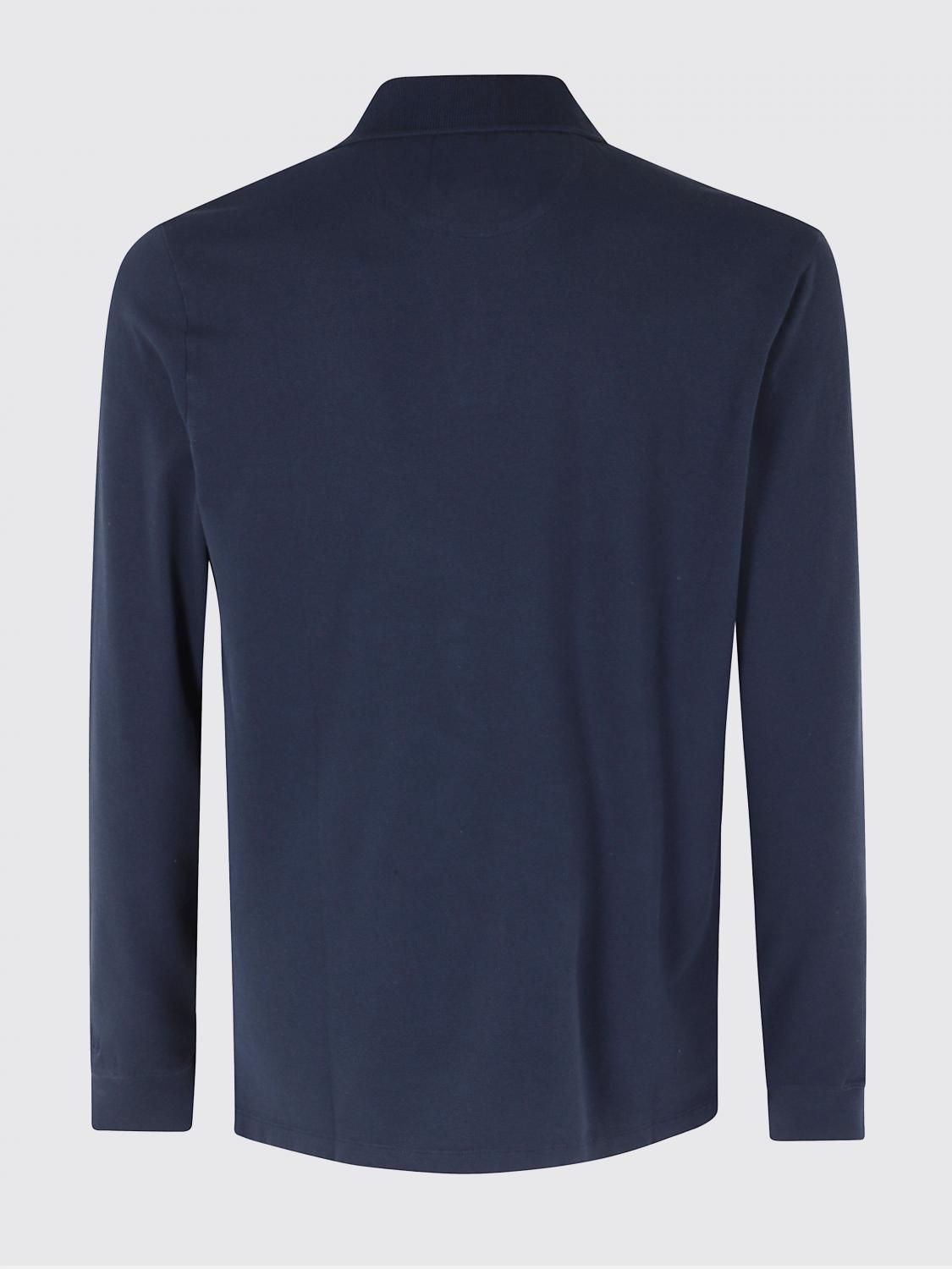 MC2 SAINT BARTH SWEATSHIRT: MC2 SAINT BARTH Henry Slim Fit Stretch Cotton Long-Sleeved Polo Shirt, Blue - Img 3