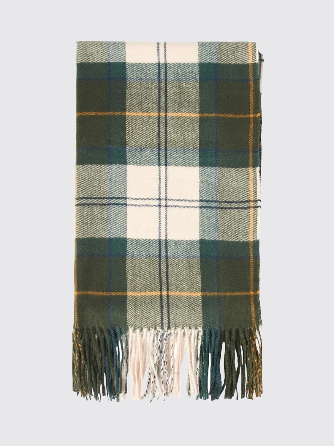 BARBOUR SCARF: Rectangular Scarf Barbour in a Tartan Pattern with Fringed Edges, Multicolor - Img 1
