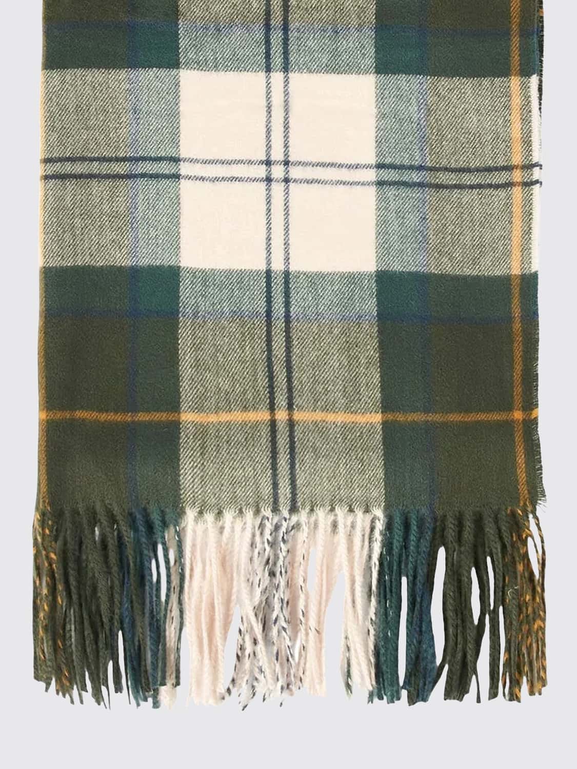 BARBOUR SCARF: Rectangular Scarf Barbour in a Tartan Pattern with Fringed Edges, Multicolor - Img 2
