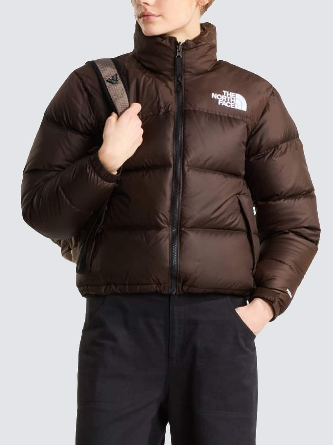 THE NORTH FACE GIACCA: Piumino 1996 Retro Nuptse The North Face in nylon trapuntato idrorepellente, Ebano - Img 1