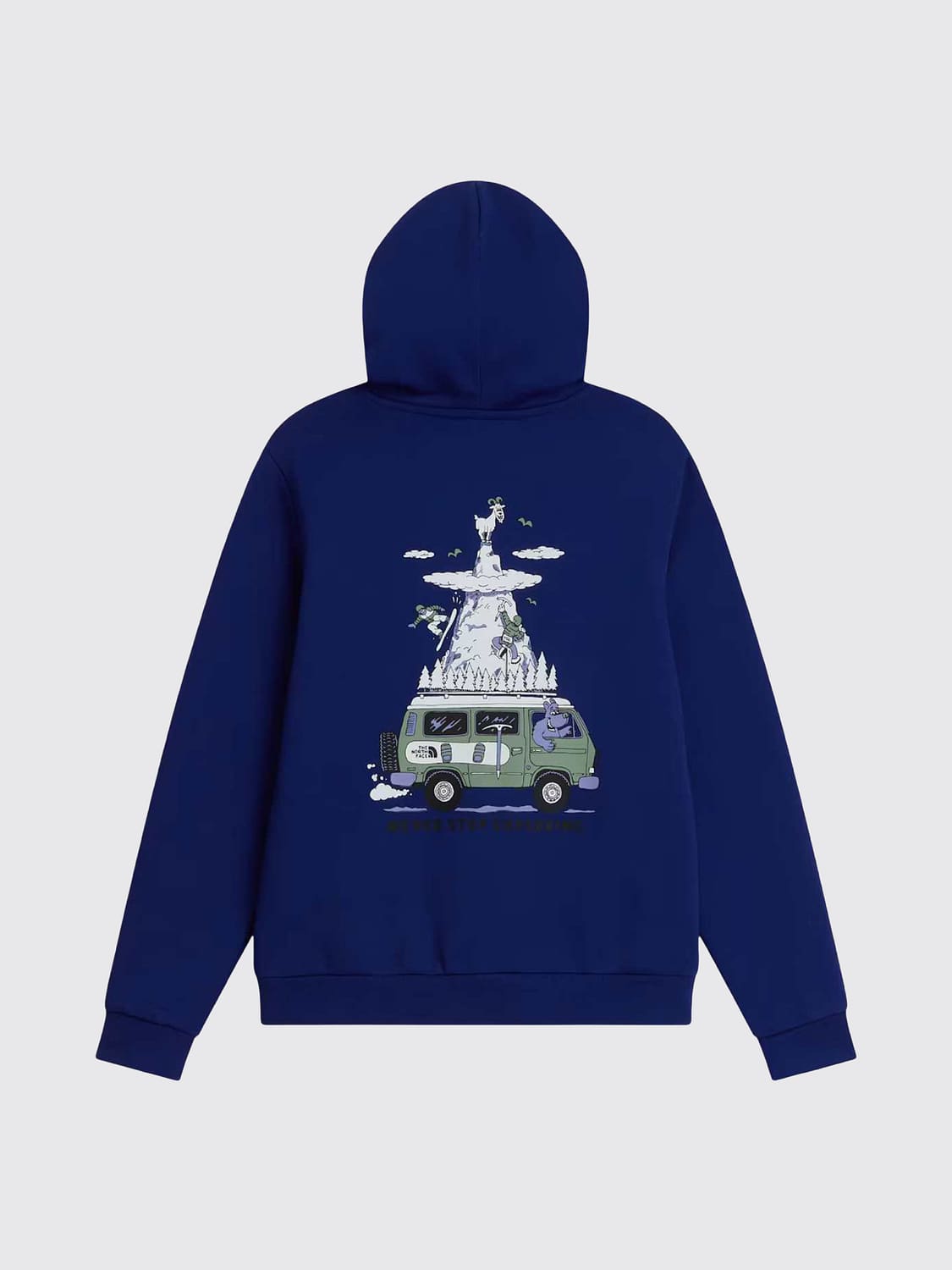 THE NORTH FACE SWEATSHIRT: The North Face Hoodie aus recycelter Baumwollmischung mit Grafikprint, Blau - Img 3
