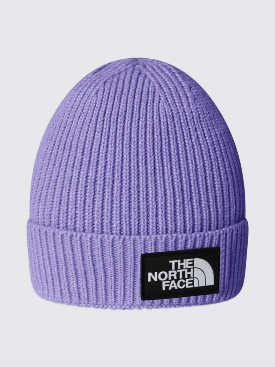 THE NORTH FACE HAT: THE NORTH FACE Kids' Ribbed Recycled-Fabric Beanie with Logo, Violet - Img 1