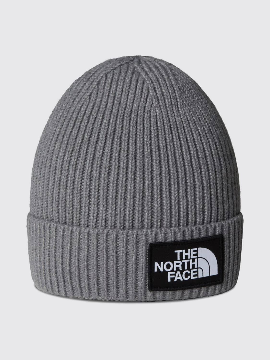 THE NORTH FACE HUT: THE NORTH FACE Kinder-Beanie aus geripptem Recycling-Stoff mit Logo, Grau - Img 1
