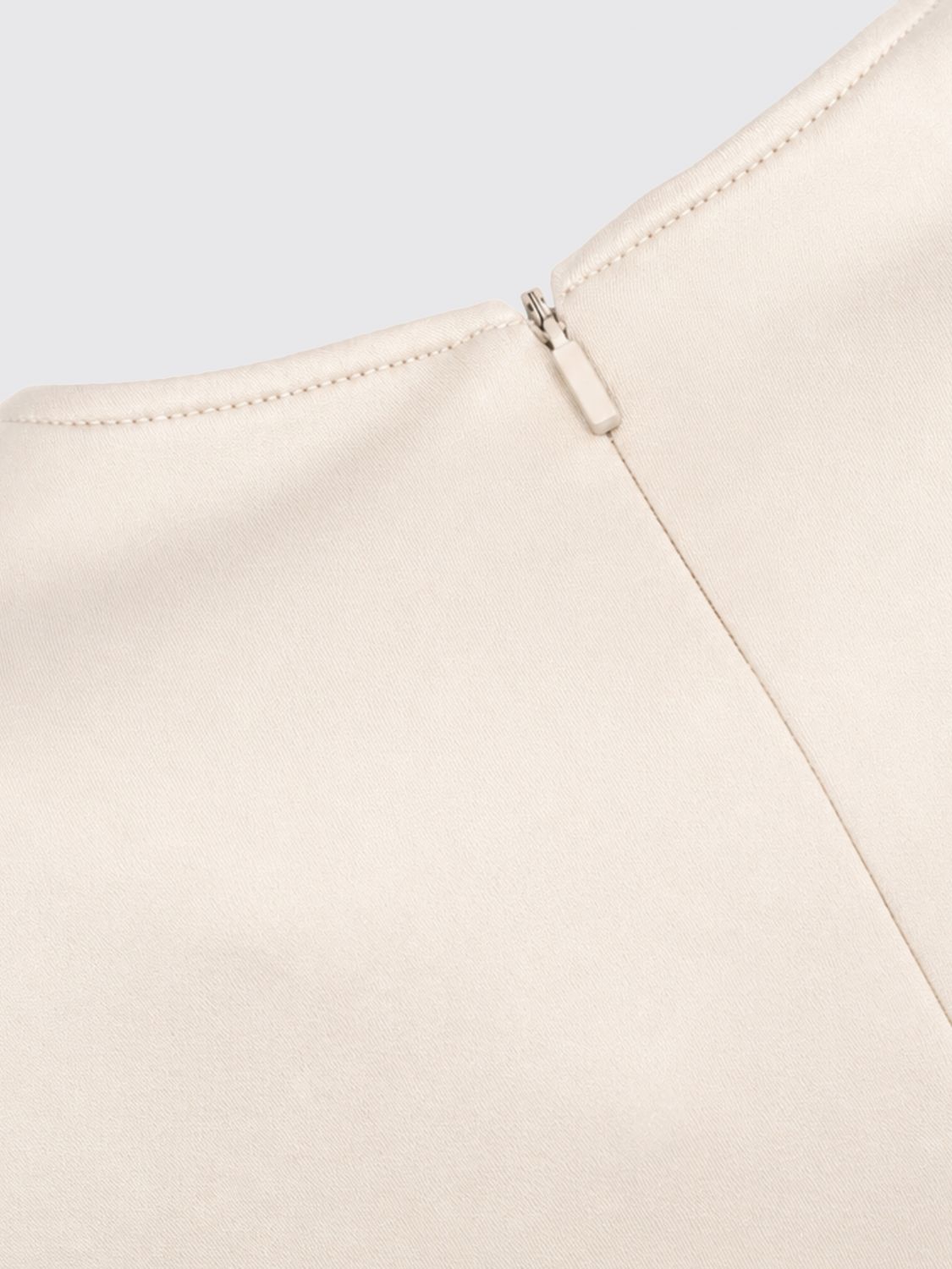 MM MAX MARA TOP: Top de manga larga y cuello redondo MM Max Mara de crepé, Blanco - Img 4