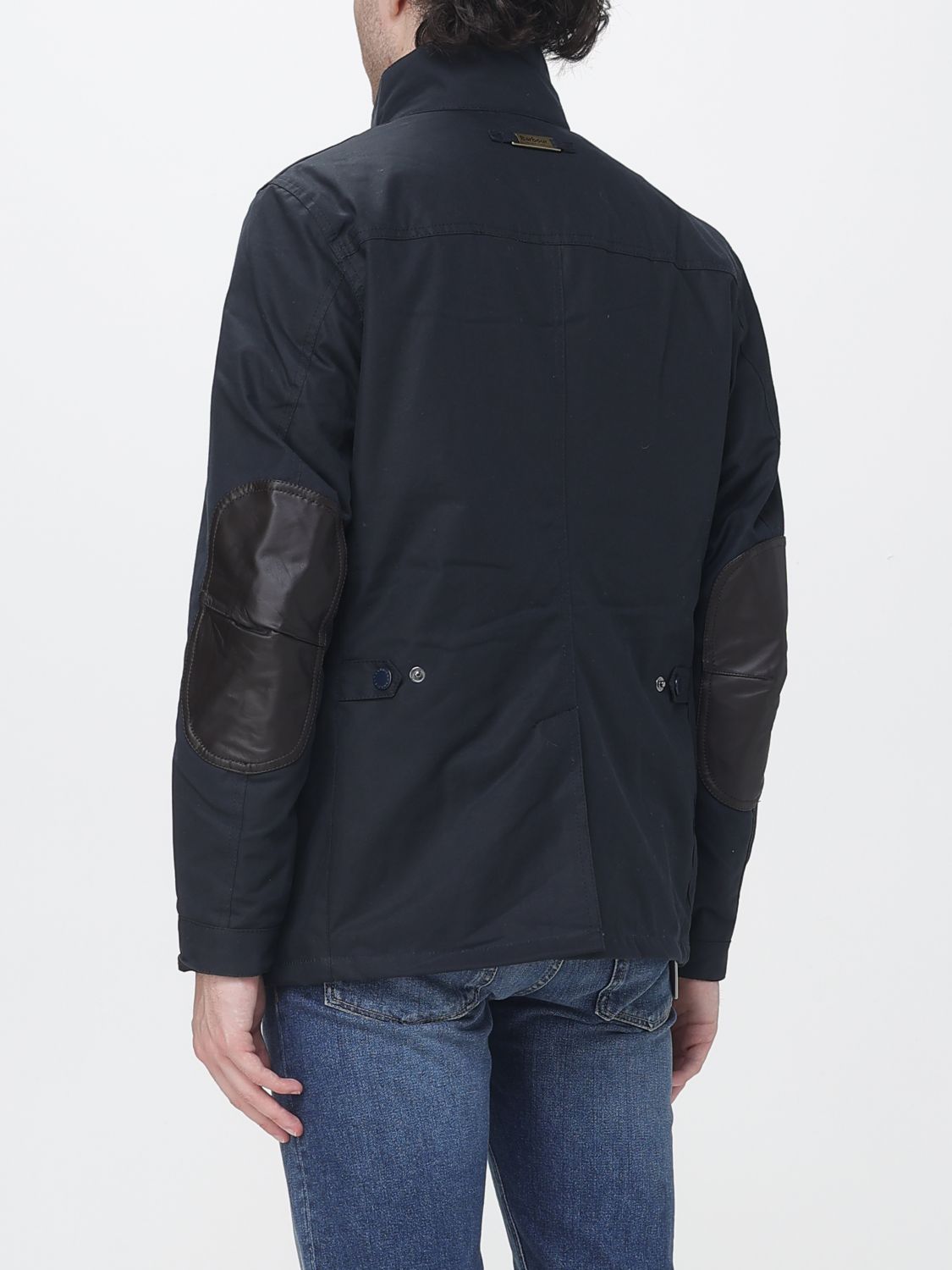 BARBOUR КУРТКА: Ветрозащитная вощеная куртка Ogston из хлопка с высоким воротником и накладными карманами Barbour, Синий - Img 2