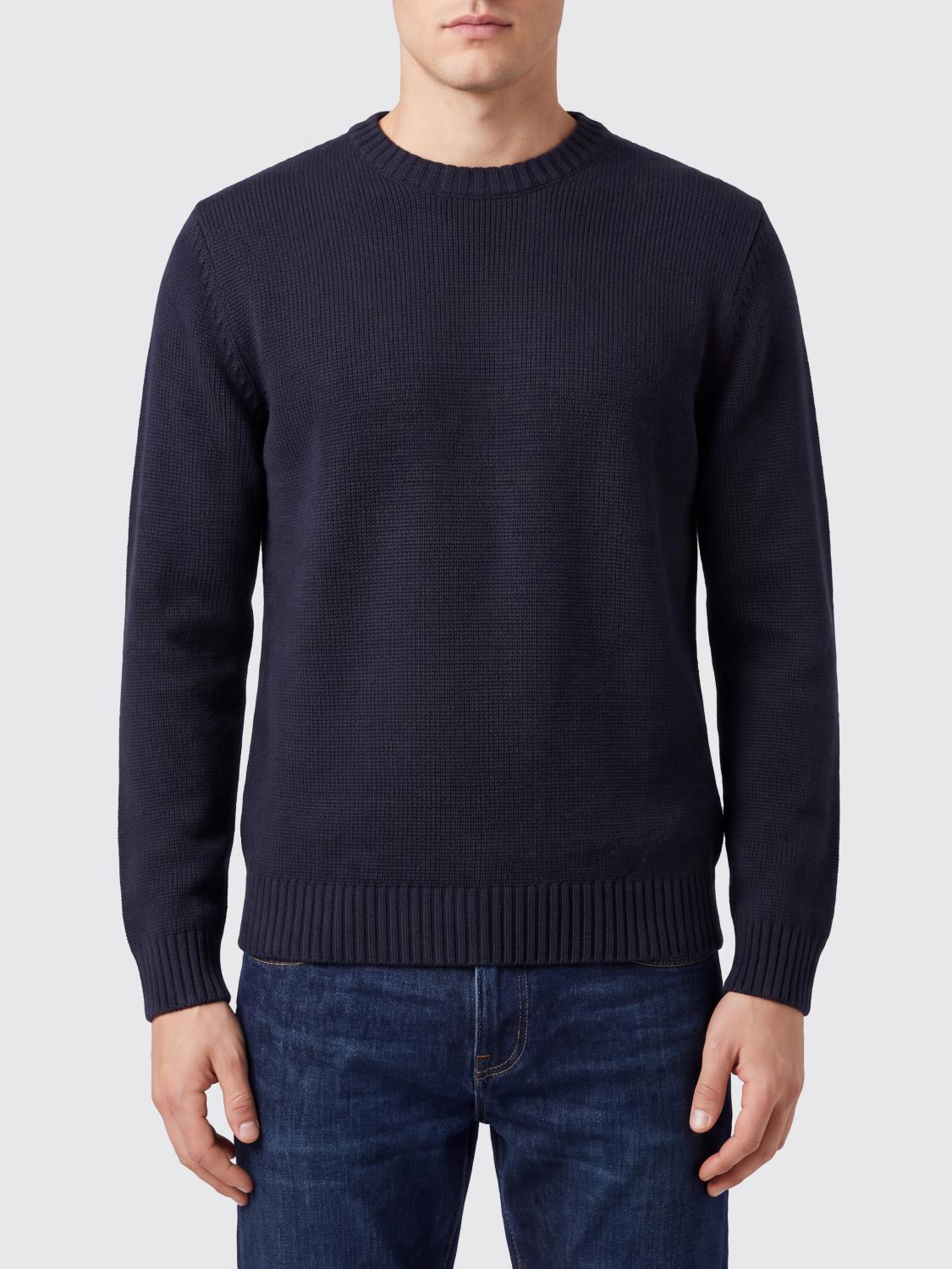 ZANONE PULL: Pull à col rond coupe slim Zanone en pure laine vierge, Bleu - Img 1