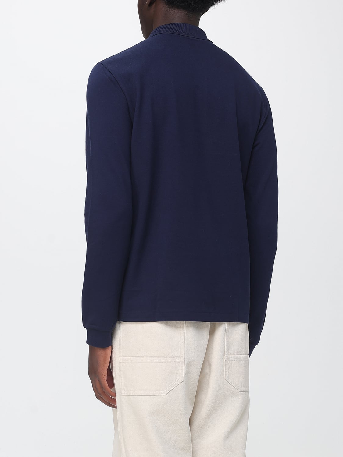 LACOSTE POLO: Langärmeliges Baumwoll-Poloshirt Lacoste mit gesticktem Logo auf der Brust, Blau - Img 2