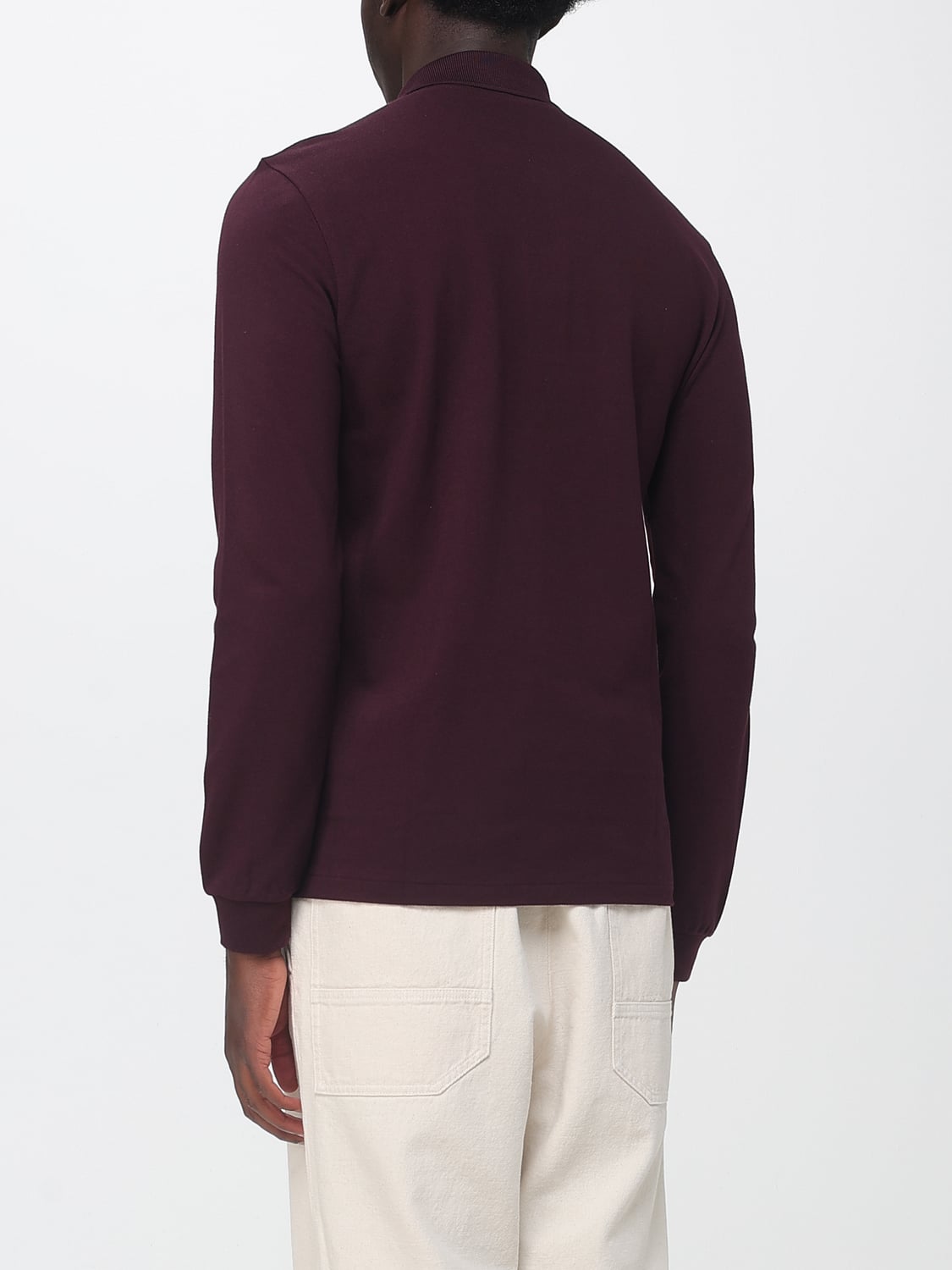LACOSTE POLO: Langärmeliges Baumwoll-Poloshirt Lacoste mit gesticktem Logo auf der Brust, Braun - Img 2