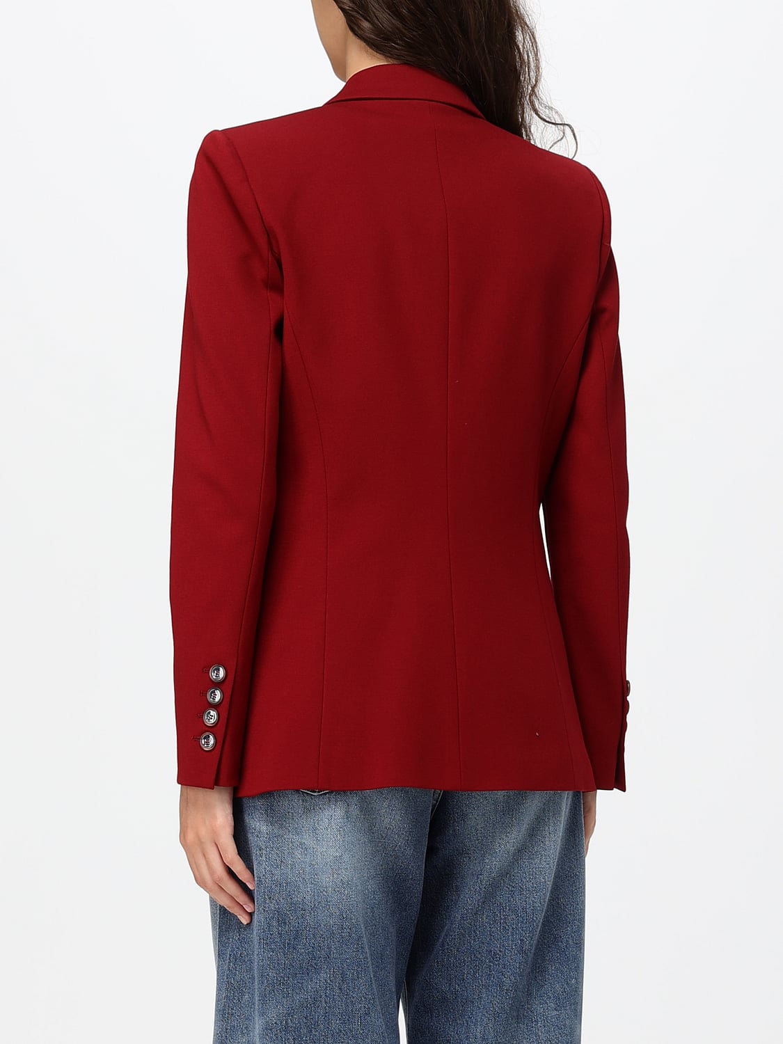 PINKO JACKET: Single-Breasted Slim Fit Crêpe Blazer PINKO with One-Button Closure, Red - Img 2