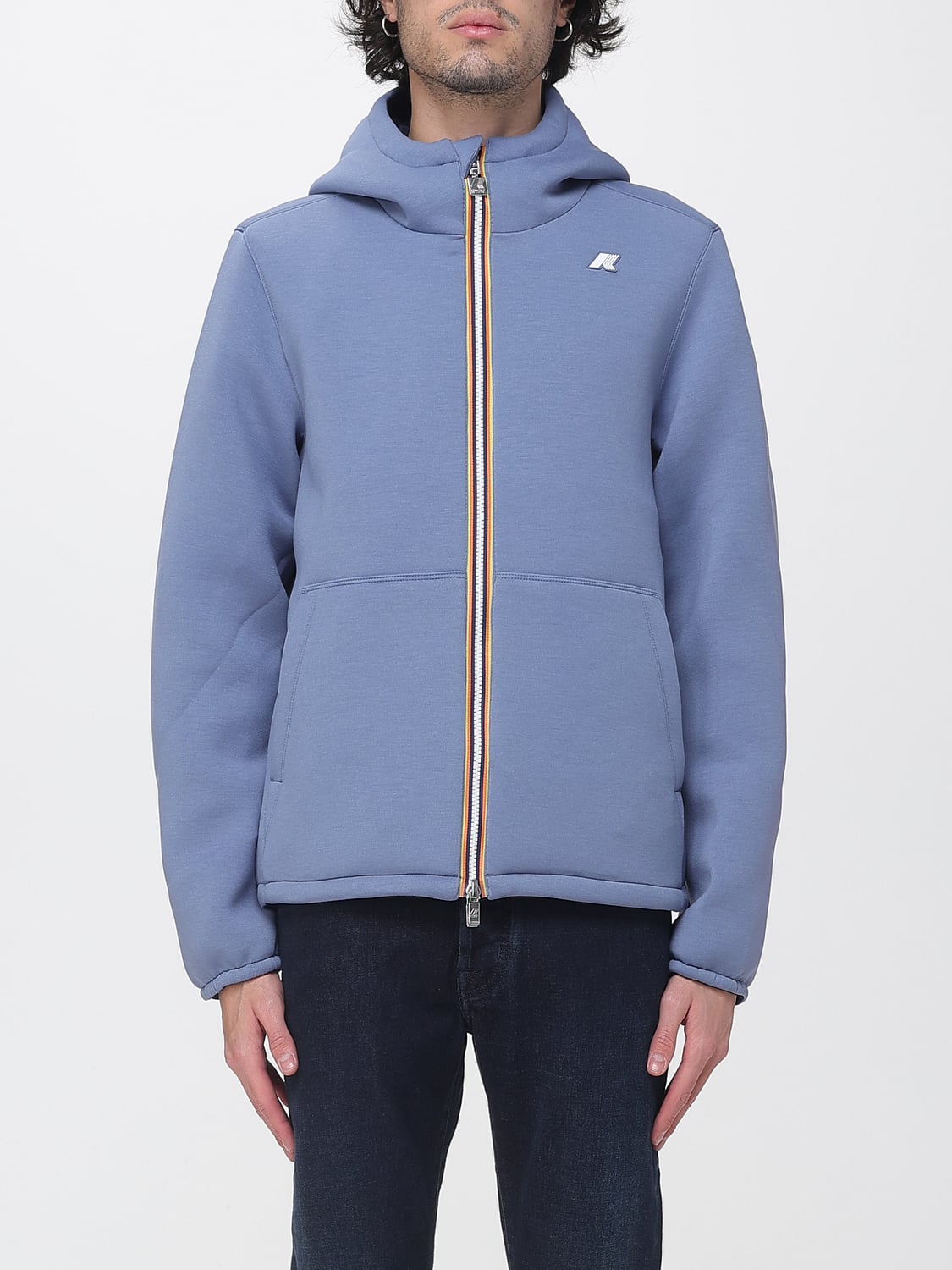 K-WAY JACKET: Reversible Hooded K-Way Windbreaker in Recycled Polyester, Navy - Img 1