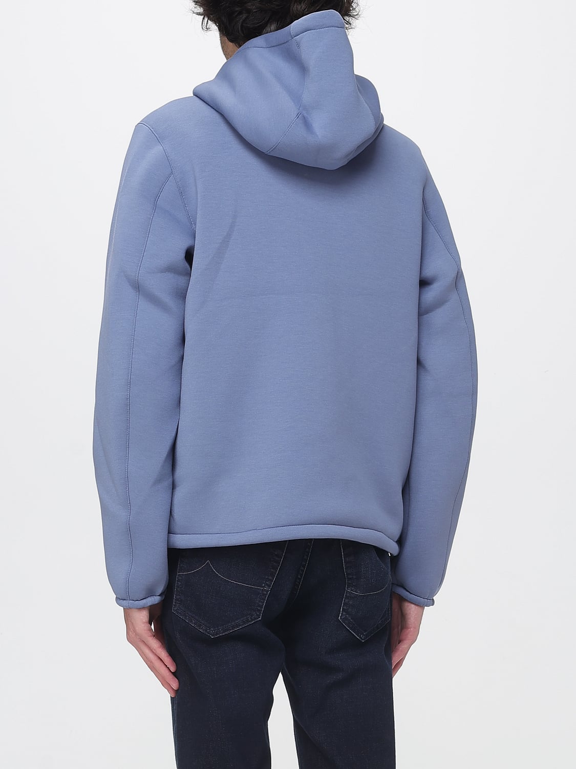 K-WAY JACKET: Reversible Hooded K-Way Windbreaker in Recycled Polyester, Navy - Img 2
