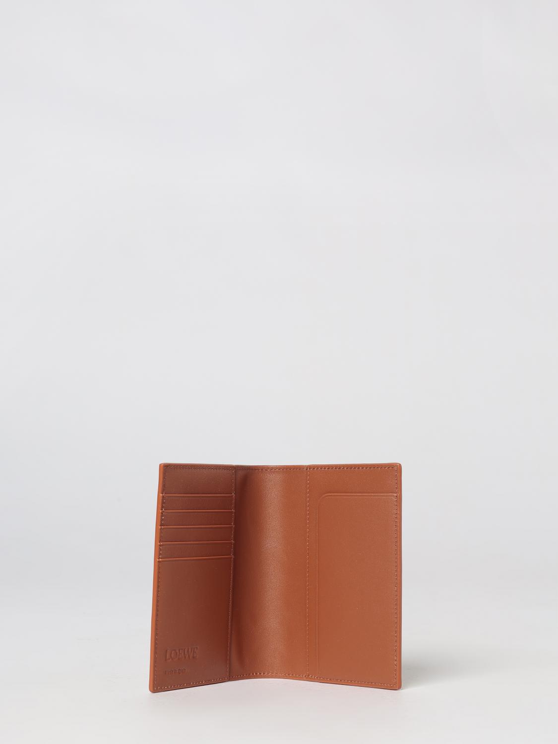 LOEWE WALLET: Loewe Anagram Compact Bifold Wallet in Bicolour Calfskin Leather, Brown - Img 2