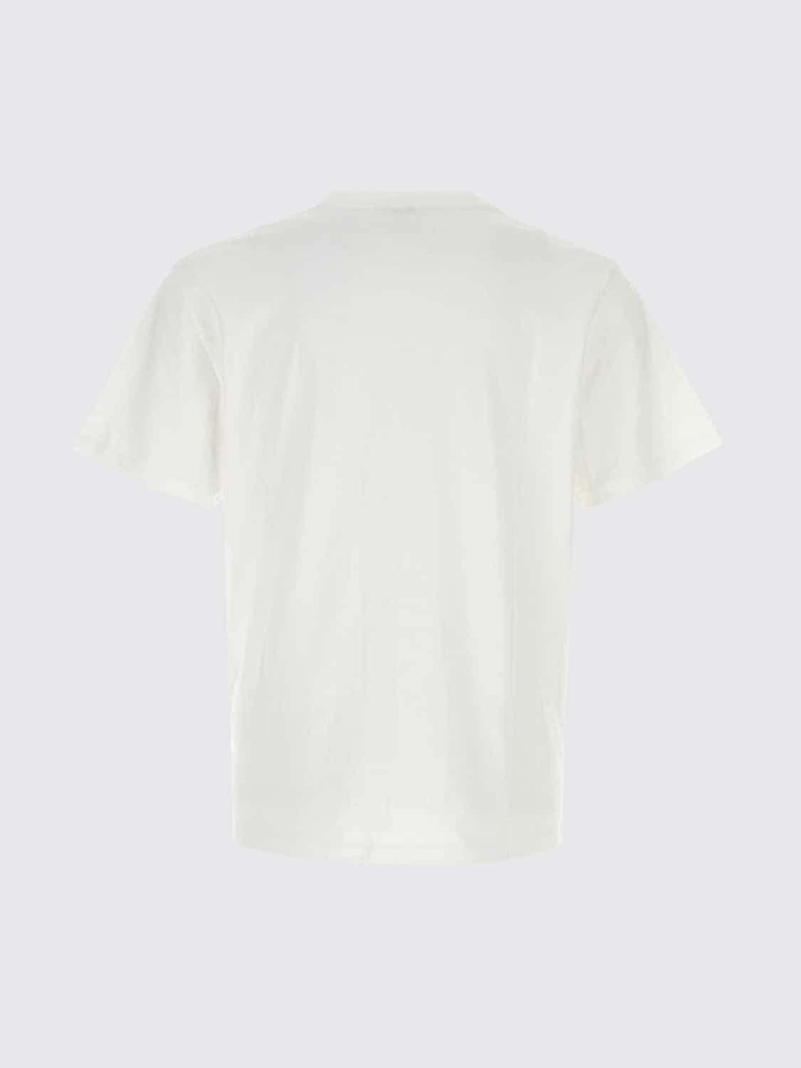 LOEWE T-SHIRT: Loewe Schwarzes Baumwoll-Rundhals-T-Shirt mit kontrastierendem Logo-Print auf der Brust, Weiß - Img 3