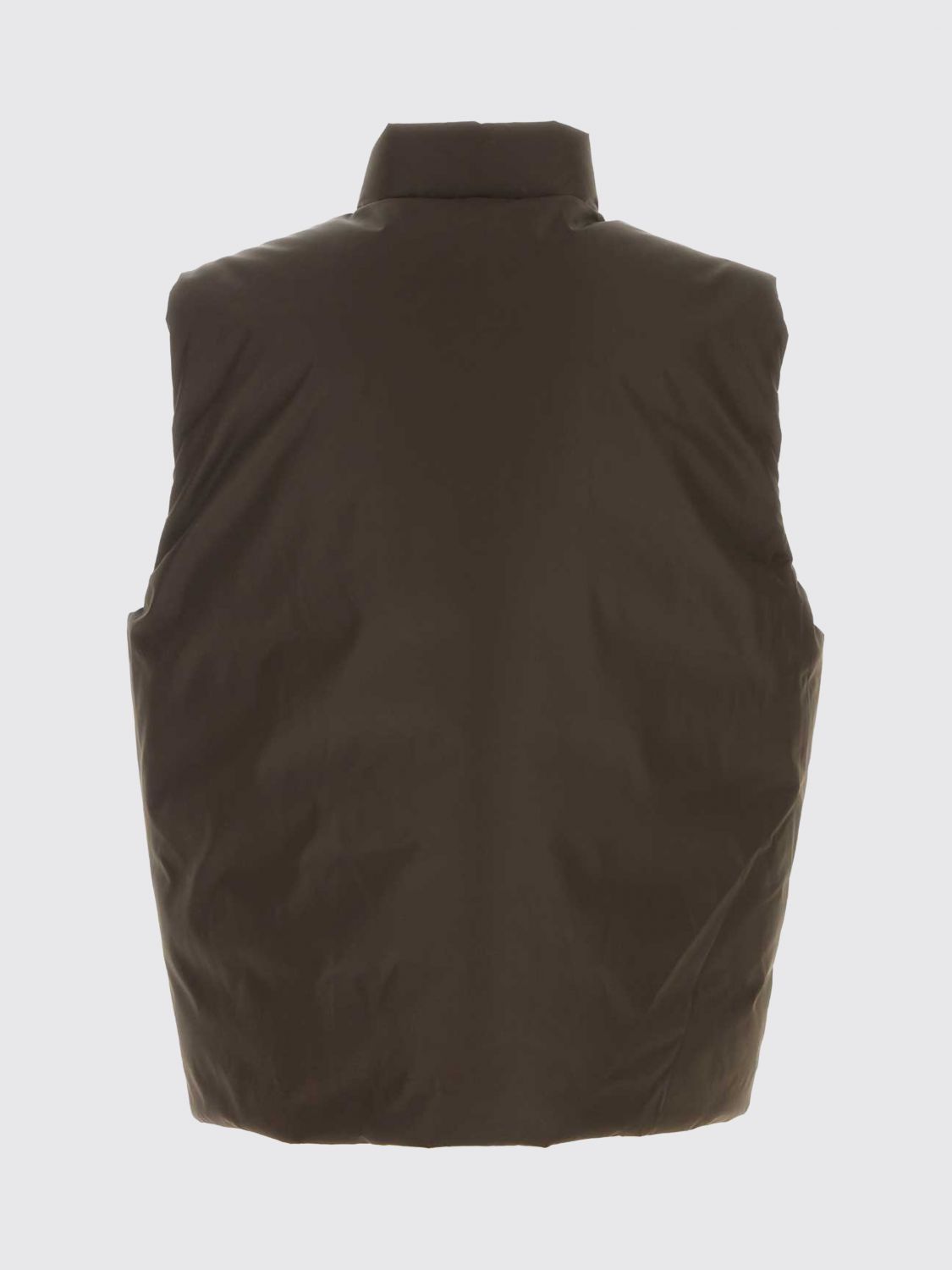 JIL SANDER SUIT VEST: Jil Sander Ghost Capsule Padded Nylon Gilet with High Neck and Zip Closure, Brown - Img 3