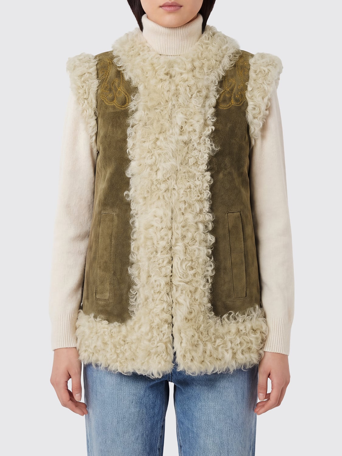ETRO ABRIGO DE PIEL: Abrigo de piel mujer Etro, Beige - Img 1