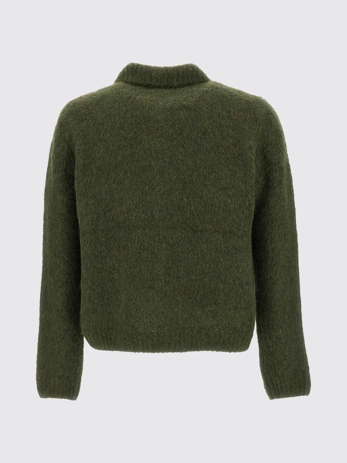 DRIES VAN NOTEN JERSEY: Cárdigan estilo polo Dries Van Noten en mezcla de alpaca y lana merina, Verde - Img 3