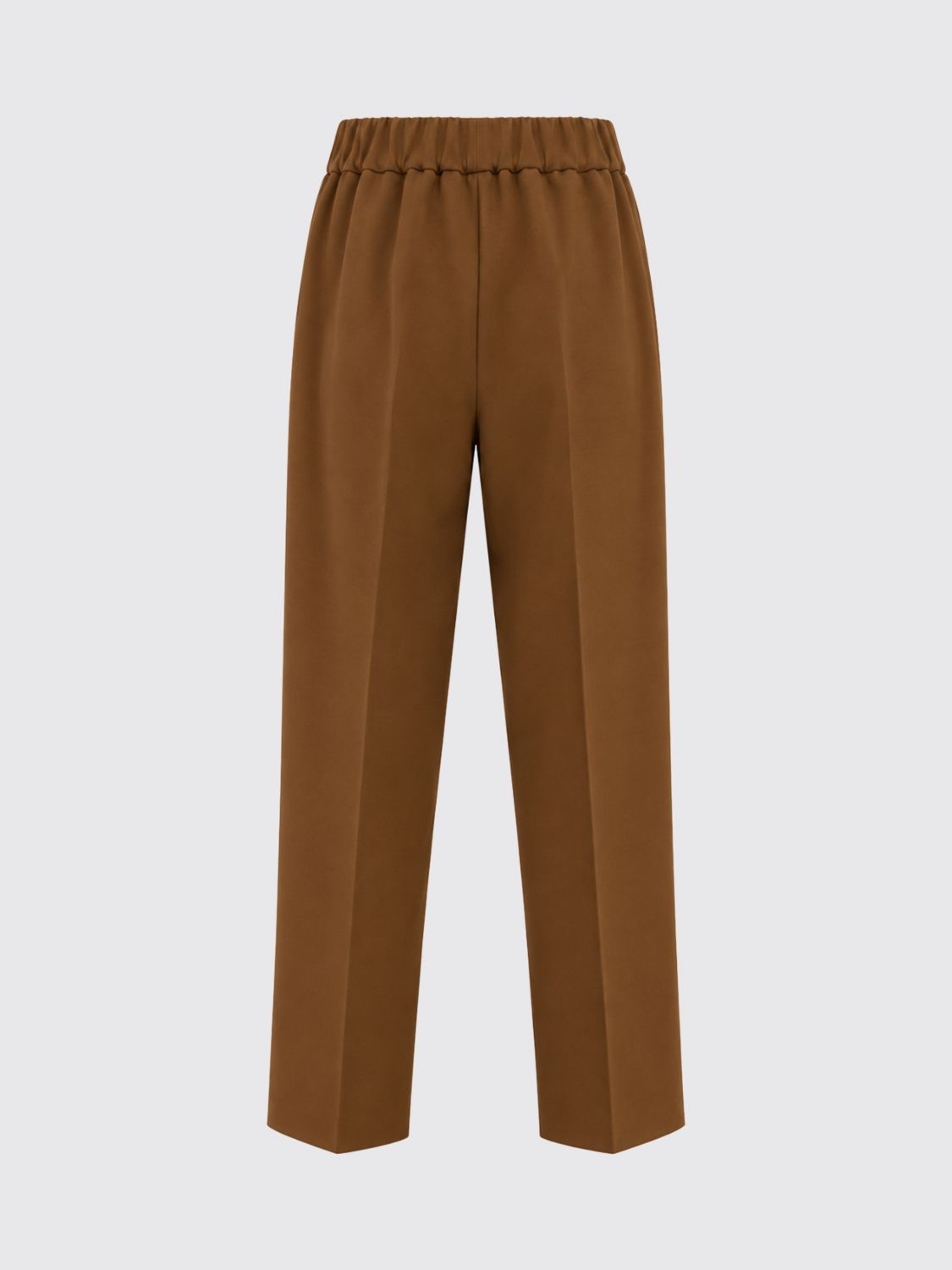 SEMICOUTURE HOSE: SEMICOUTURE High-Waist-Jogginghose aus Jersey mit Kordelzug, Braun - Img 3