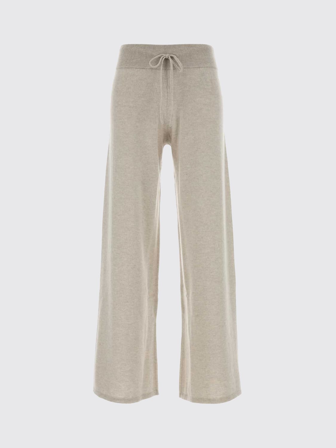 LISA YANG PANTALONI: Pantaloni wide leg Lisa Yang in puro cashmere con vita alta e coulisse, Naturale - Img 2