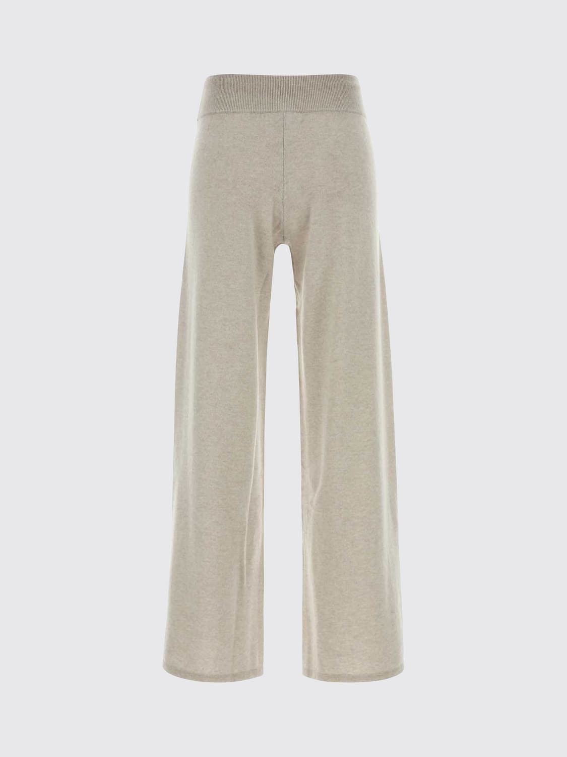 LISA YANG PANTALONI: Pantaloni wide leg Lisa Yang in puro cashmere con vita alta e coulisse, Naturale - Img 3